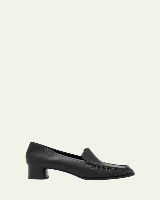 Nadia Leather Heeled Loafers